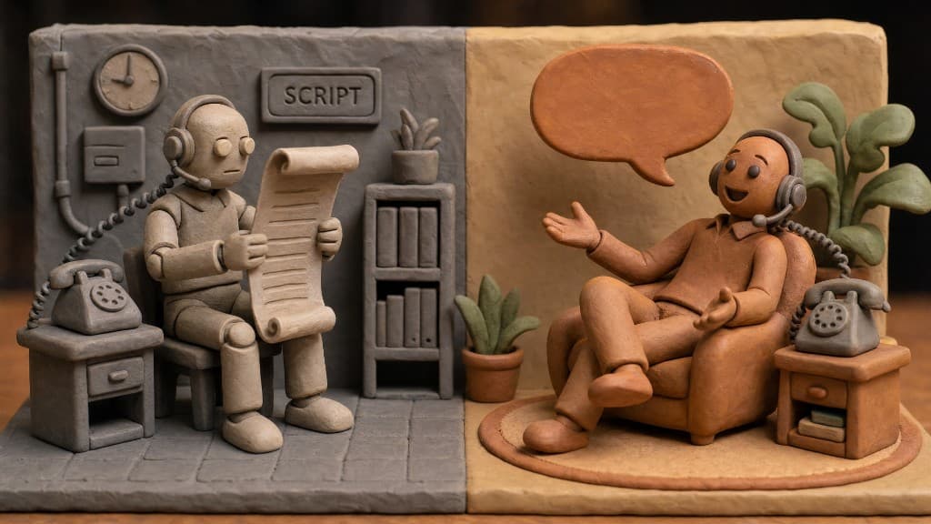 Clay illustration for Scripts that don't sound like scripts