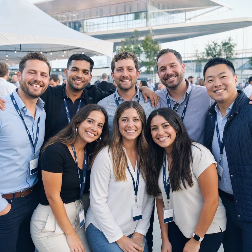 The Bridgeful team at an outdoor company event